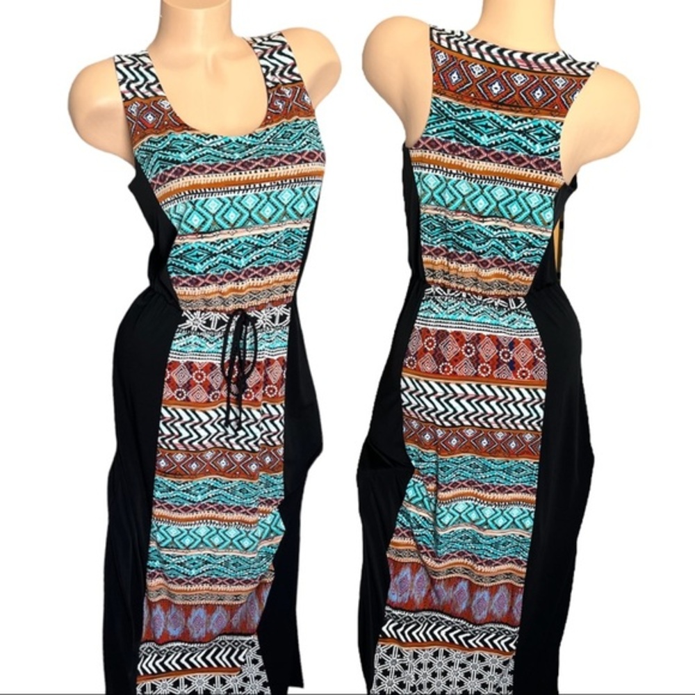 ⚫️  ENFOCUS STUDIO Tribal maxi dress with adjustable waist size 10